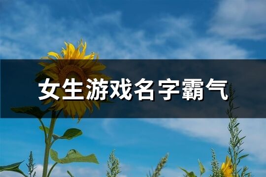 女生游戏名字霸气(共501个)