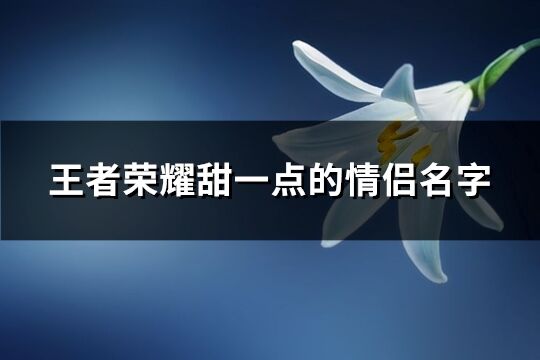 王者荣耀甜一点的情侣名字(共201个)