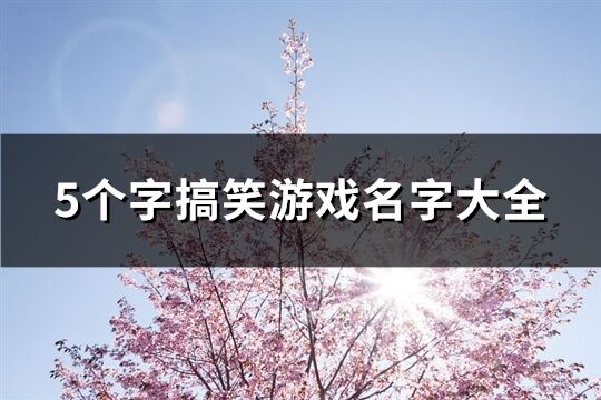 5个字搞笑游戏名字大全(共635个)