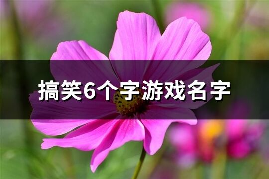 搞笑6个字游戏名字(精选444个)