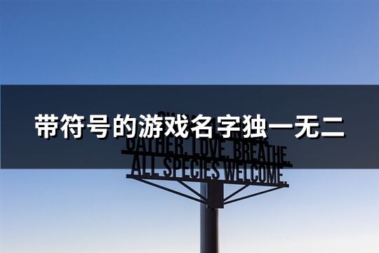 带符号的游戏名字独一无二(69个)