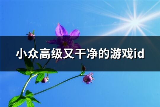 小众高级又干净的游戏id(239个)