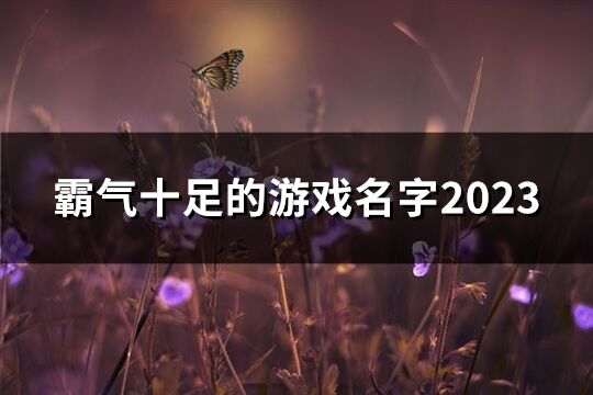 霸气十足的游戏名字2023(精选57个)