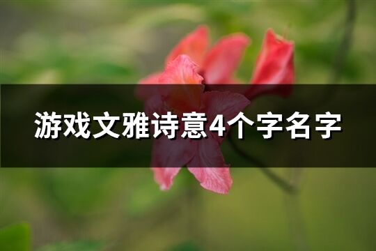 游戏文雅诗意4个字名字(983个)