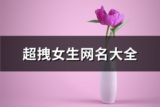 超拽女生网名大全(优选204个)