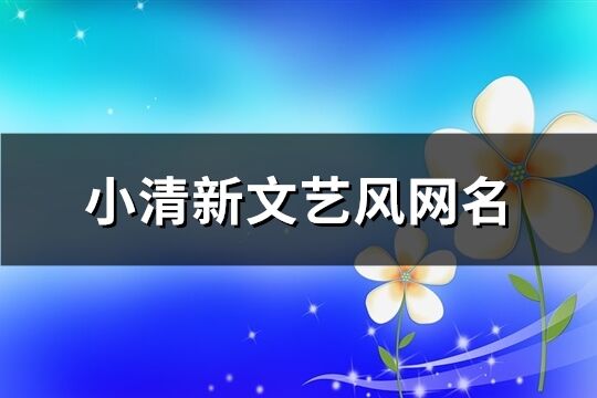 小清新文艺风网名(精选591个)