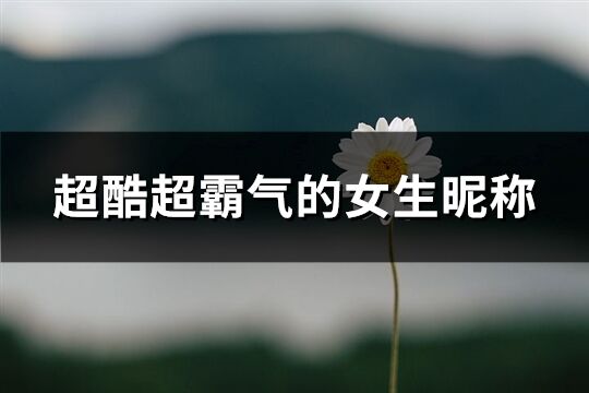 超酷超霸气的女生昵称(996个)