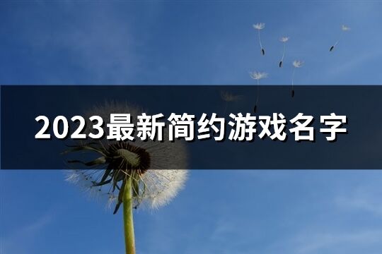 2023最新简约游戏名字(412个)