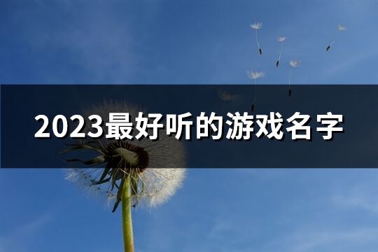 2023最好听的游戏名字(774个)