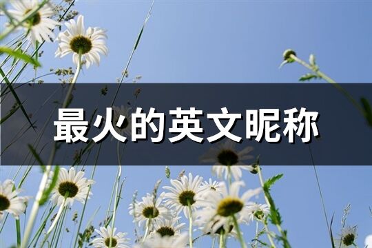 最火的英文昵称(共371个)