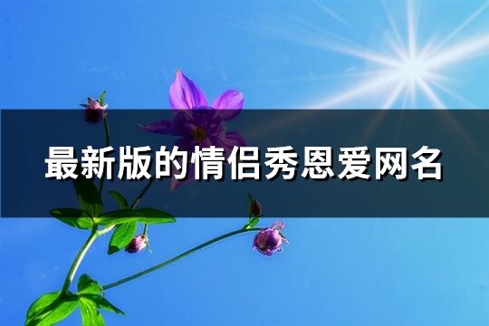 最新版的情侣秀恩爱网名(优选815个)