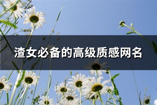 渣女必备的高级质感网名(共104个)