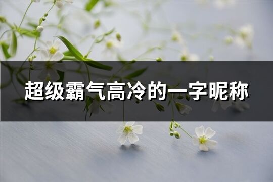 超级霸气高冷的一字昵称(精选239个)