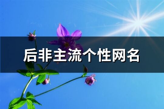 后非主流个性网名(共533个)