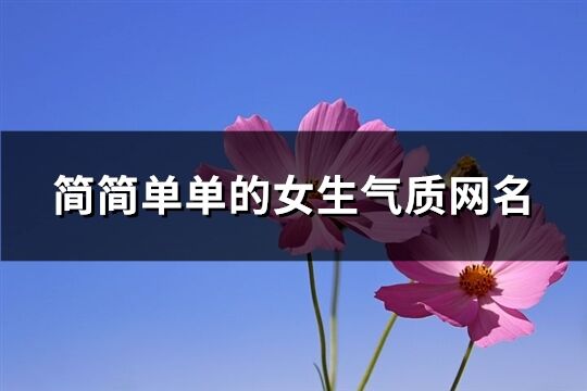 简简单单的女生气质网名(精选1198个)