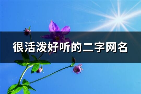 很活泼好听的二字网名(精选868个)