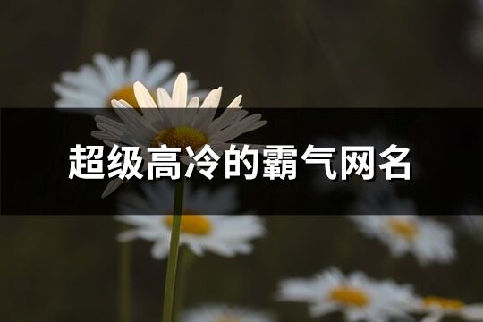 超级高冷的霸气网名(精选607个)