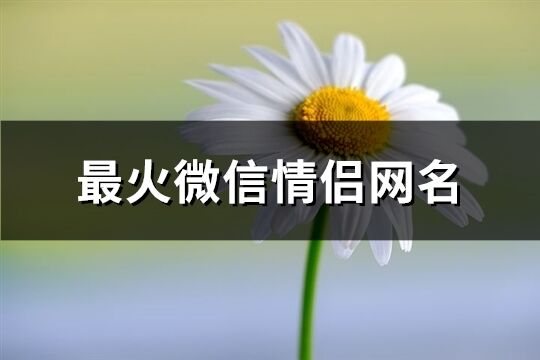 最火微信情侣网名(优选781个)