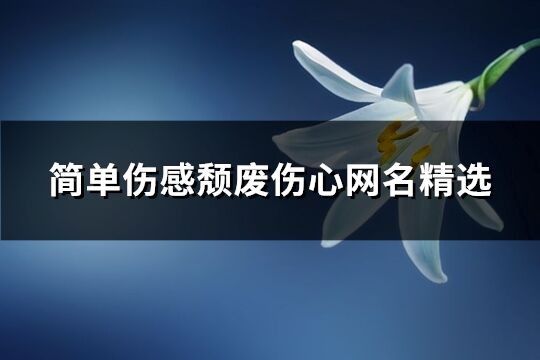 简单伤感颓废伤心网名精选(共400个)