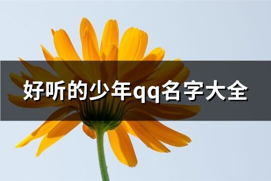 好听的少年qq名字大全(优选193个)