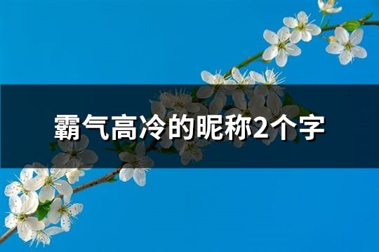 霸气高冷的昵称2个字(共769个)