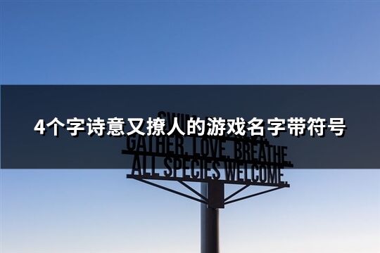 4个字诗意又撩人的游戏名字带符号(精选50个)