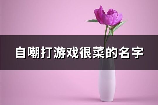 自嘲打游戏很菜的名字(精选164个)