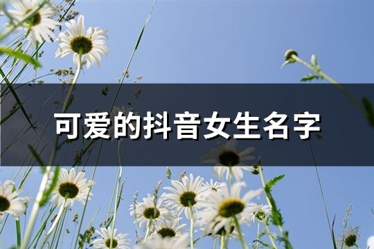 可爱的抖音女生名字(225个)