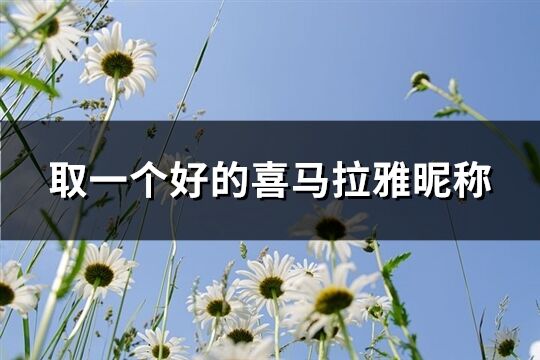 取一个好的喜马拉雅昵称(优选417个)