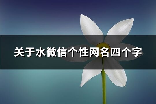 关于水微信个性网名四个字(精选251个)