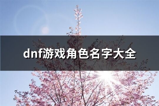 dnf游戏角色名字大全(共104个)