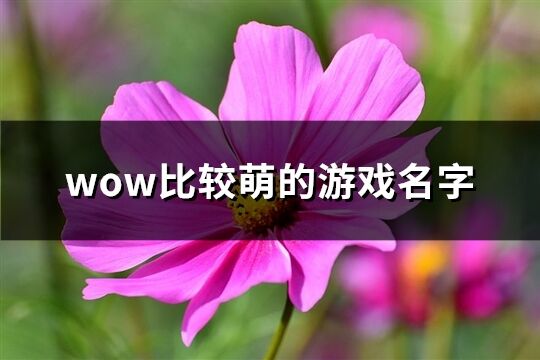 wow比较萌的游戏名字(114个)