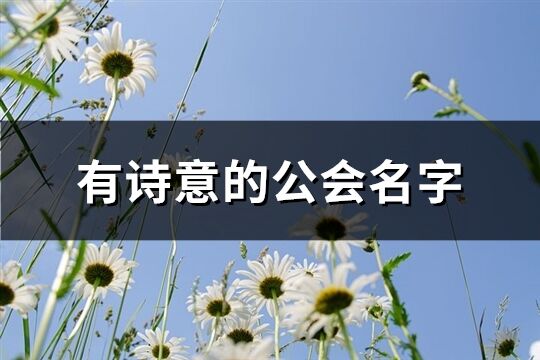 有诗意的公会名字(优选345个)