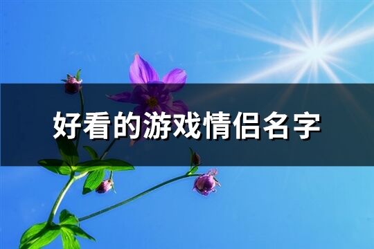 好看的游戏情侣名字(412个)