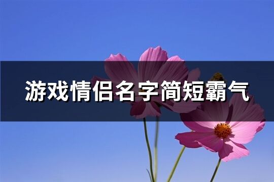 游戏情侣名字简短霸气(优选121个)