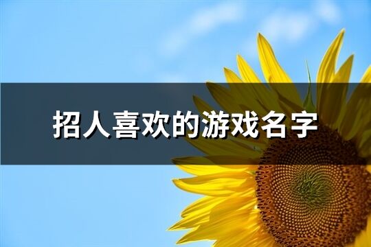 招人喜欢的游戏名字(优选343个)