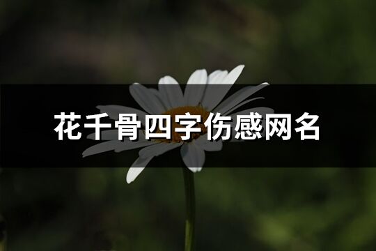 花千骨四字伤感网名(精选36个)