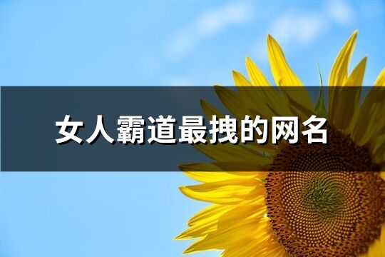 女人霸道最拽的网名(共133个)