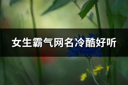 女生霸气网名冷酷好听(442个)