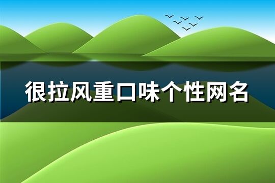 很拉风重口味个性网名(精选132个)