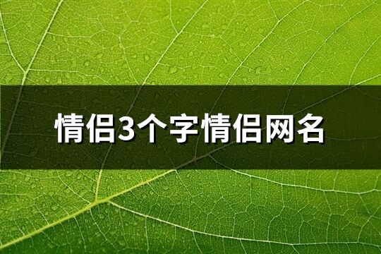 情侣3个字情侣网名(精选139个)