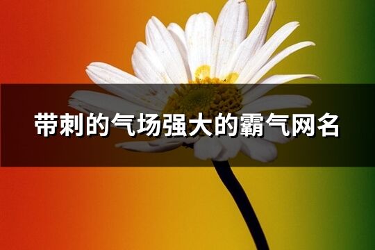 带刺的气场强大的霸气网名(64个)