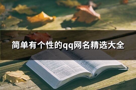 简单有个性的qq网名精选大全(精选934个)