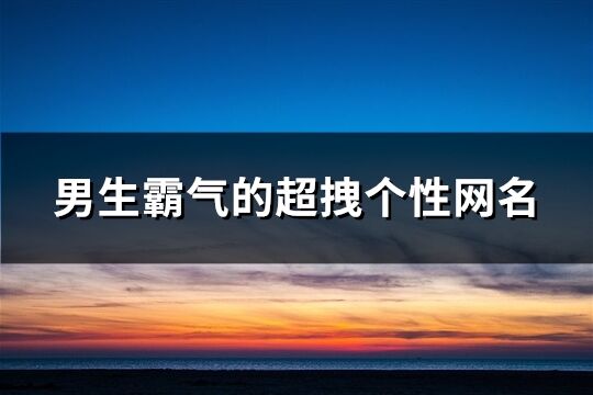 男生霸气的超拽个性网名(共563个)