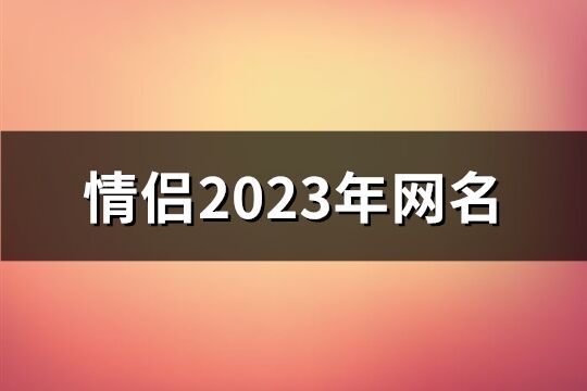 情侣2023年网名(精选399个)