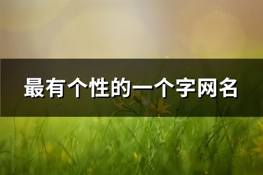 最有个性的一个字网名(精选546个)