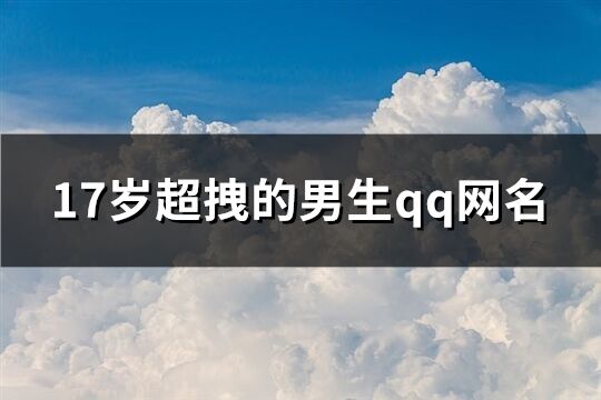 17岁超拽的男生qq网名(精选425个)