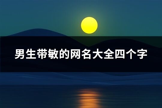 男生带敏的网名大全四个字(58个)