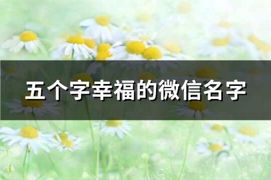 五个字幸福的微信名字(共521个)