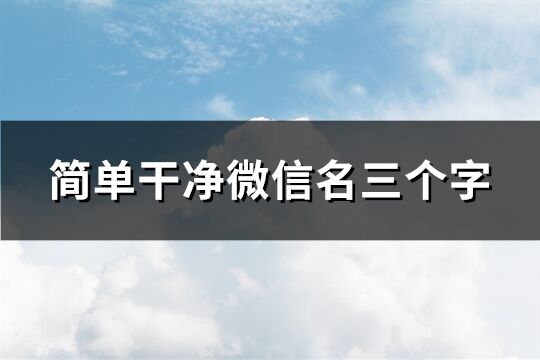 简单干净微信名三个字(260个)